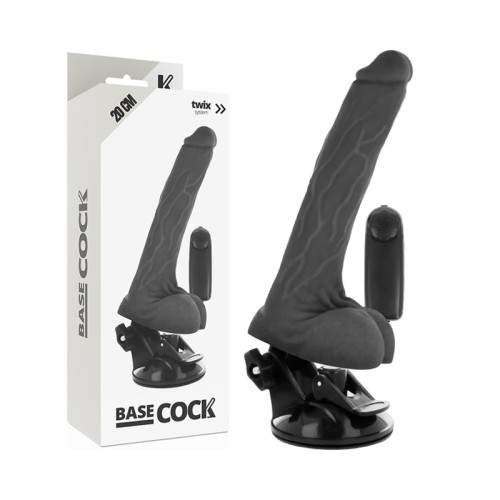 BASECOCK - REALISTYCZNY NATURALNY WIBRATOR ZDALNIE STEROWANY Z JADRAMI 20 CM -O- 4 CM